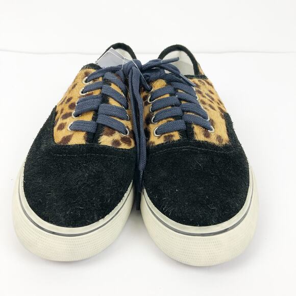 RE/DONE Women 70s Low Top Skate Sneakers EU 40 US 9.5 Tan Leopard Calf Hair NWOB - Picture 2 of 11